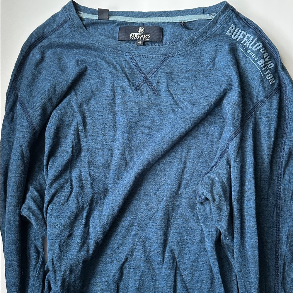 Buffalo David Bitton Blue Crewneck Sweater